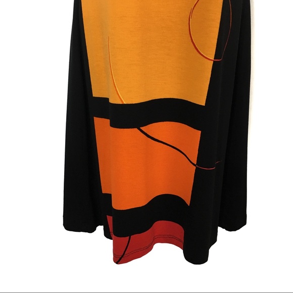 Joseph Ribkoff Dress Sz 6 Orange Red Black - Picture 4 of 7